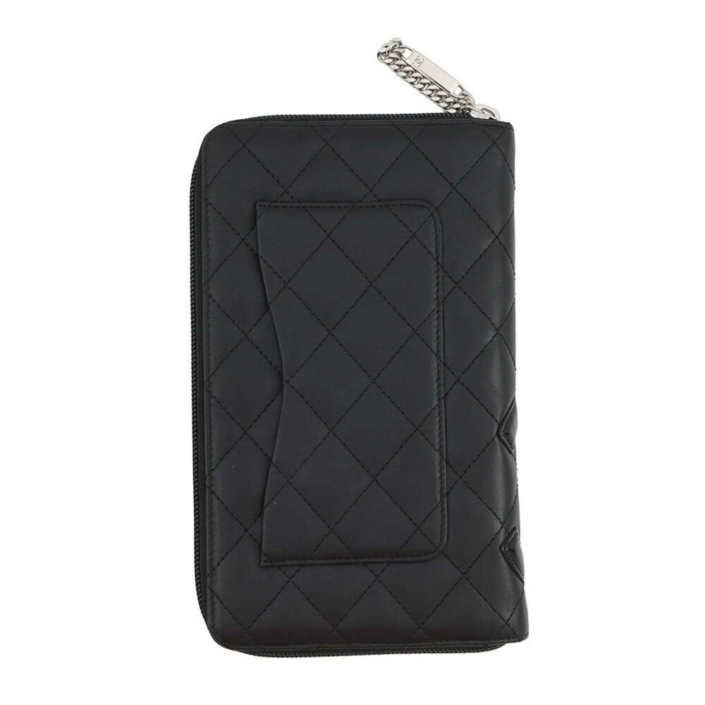 CHANEL Black Lambskin Leather Logo Wallet - Picture 3 of 16